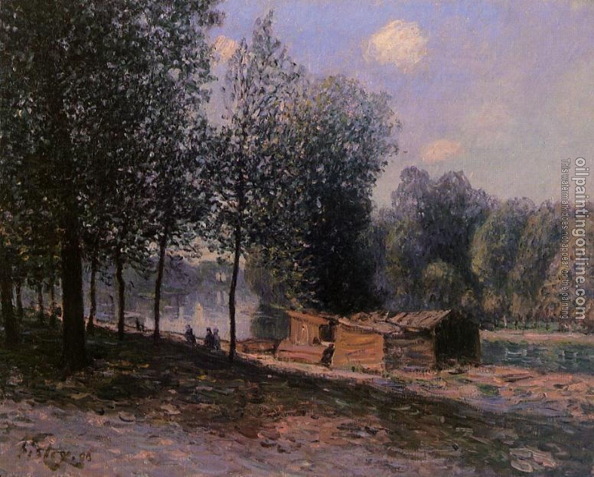 Sisley, Alfred - Cabins by the River Loing, Morning
